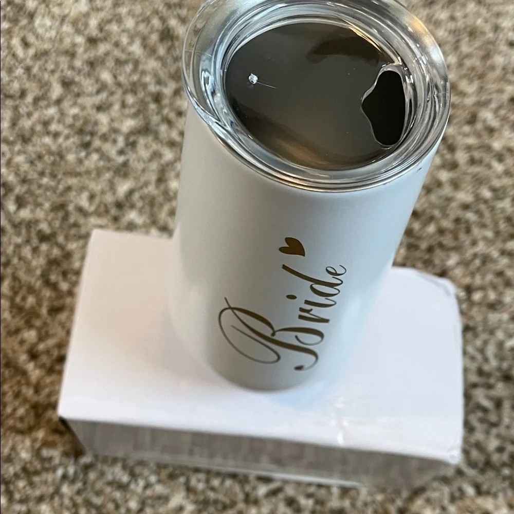 🚨White Bride Tumbler with Gold Lettering